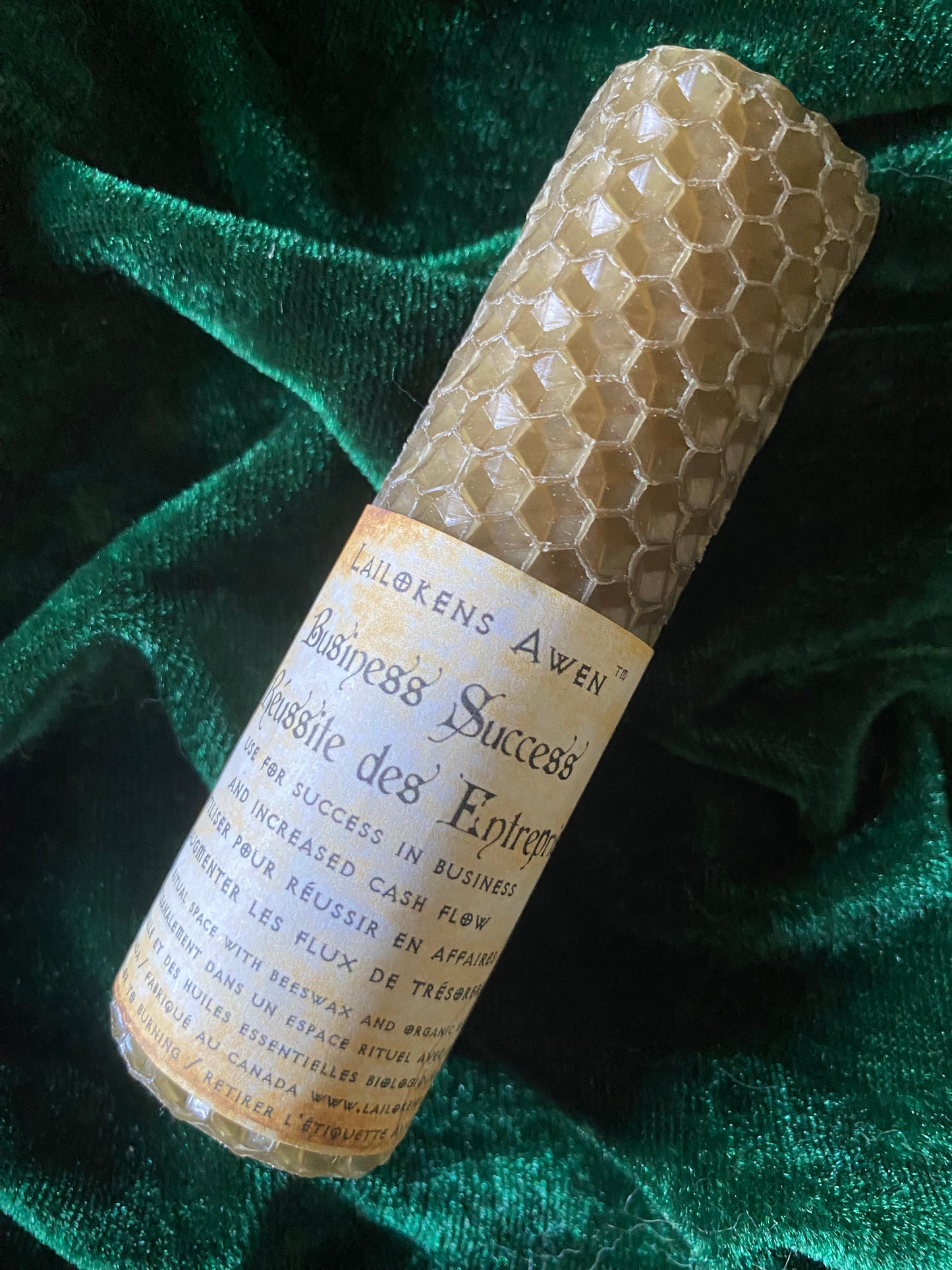 Lailokens Awen Beeswax Spell Candle - Business Success