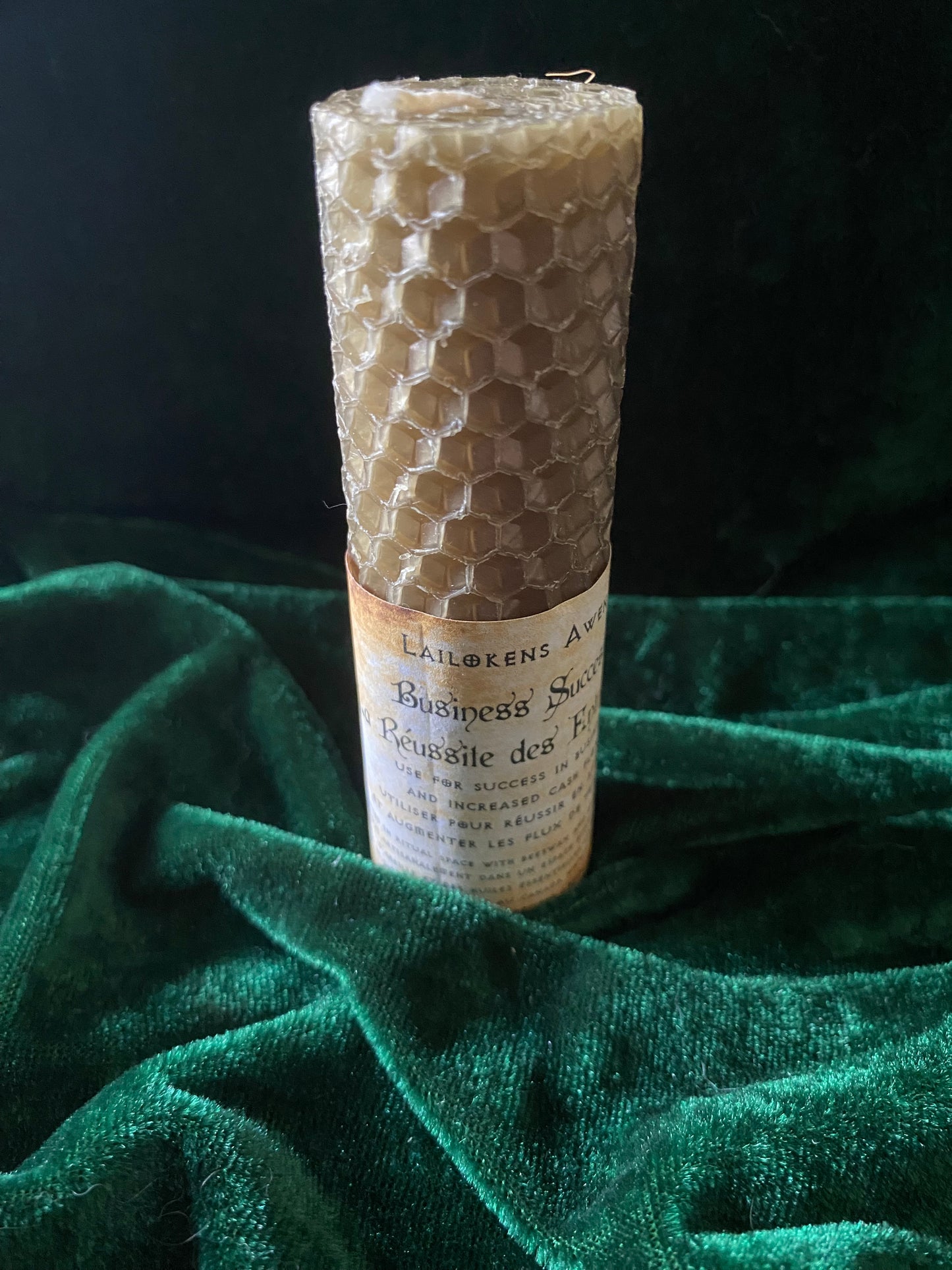 Lailokens Awen Beeswax Spell Candle - Business Success